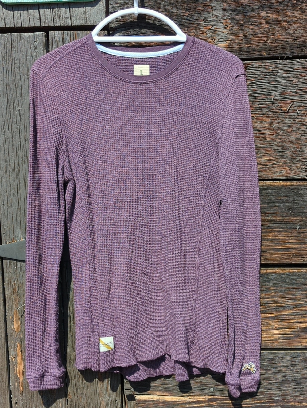Tracksmith Fells Waffle Layer Longsleeve Thermal, Plum, Women's L